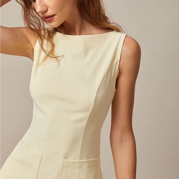 Rihoas Yellow Boat Neck Cutout Mini Dress - Picture 3 of 8